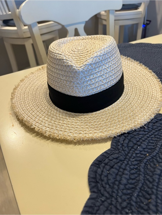 Eric Javits Accessories - Eric Javits Natural Straw Sun Hat with Black Interior Band